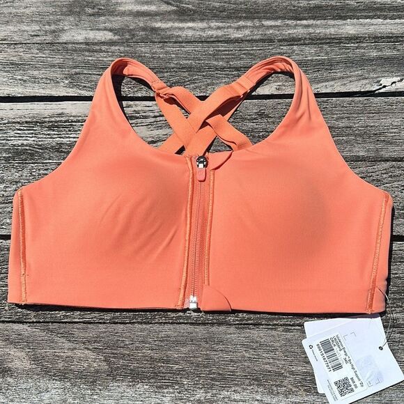 Lululemon Energy Bra High Support Zip-Front High Support 34C NWT coral kiss 💋 - Picture 1 of 7